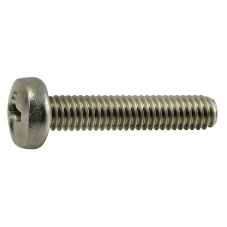 M4-0.70 X 20 Mm Phillips Pan Machine Screw, Plain Stainless Steel, 15 PK